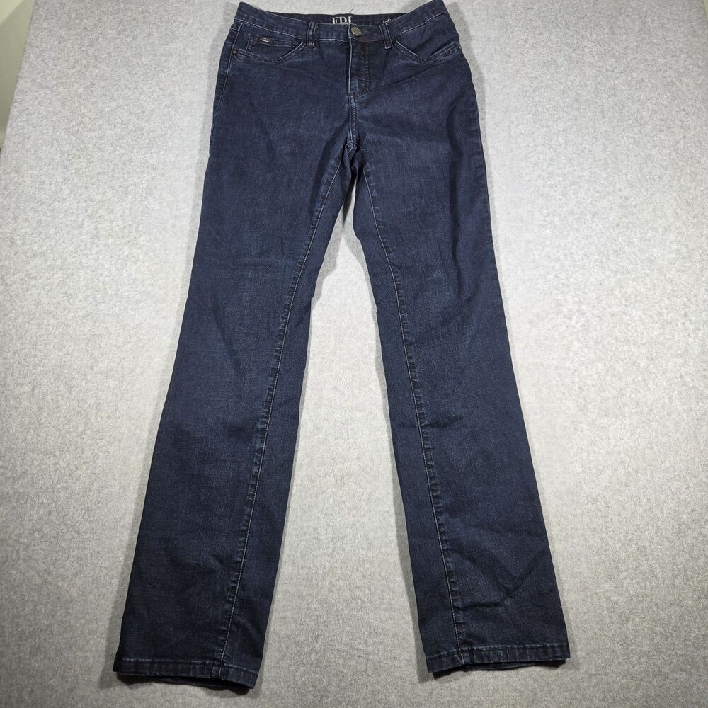 FDJ French Dressing Jeans Women Size 8 Olivia Fit Straight Leg Blue Dark Wash